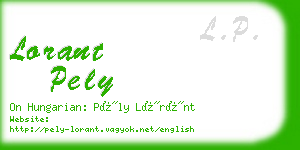 lorant pely business card